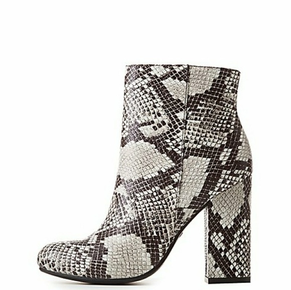 Bamboo snakeskin booties Clearance